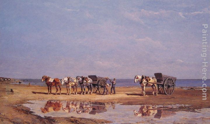 Loading the Wagon painting - Jules Jacques Veyrassat Loading the Wagon art painting
